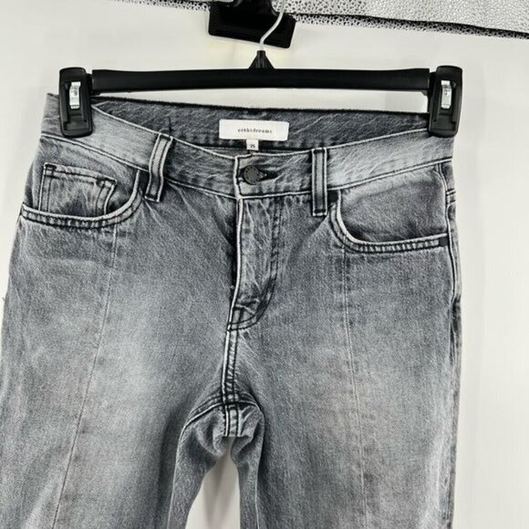 Ei8htdreams grey jeans straight ribbed hem size 25 - Picture 2 of 12